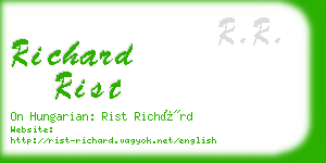 richard rist business card